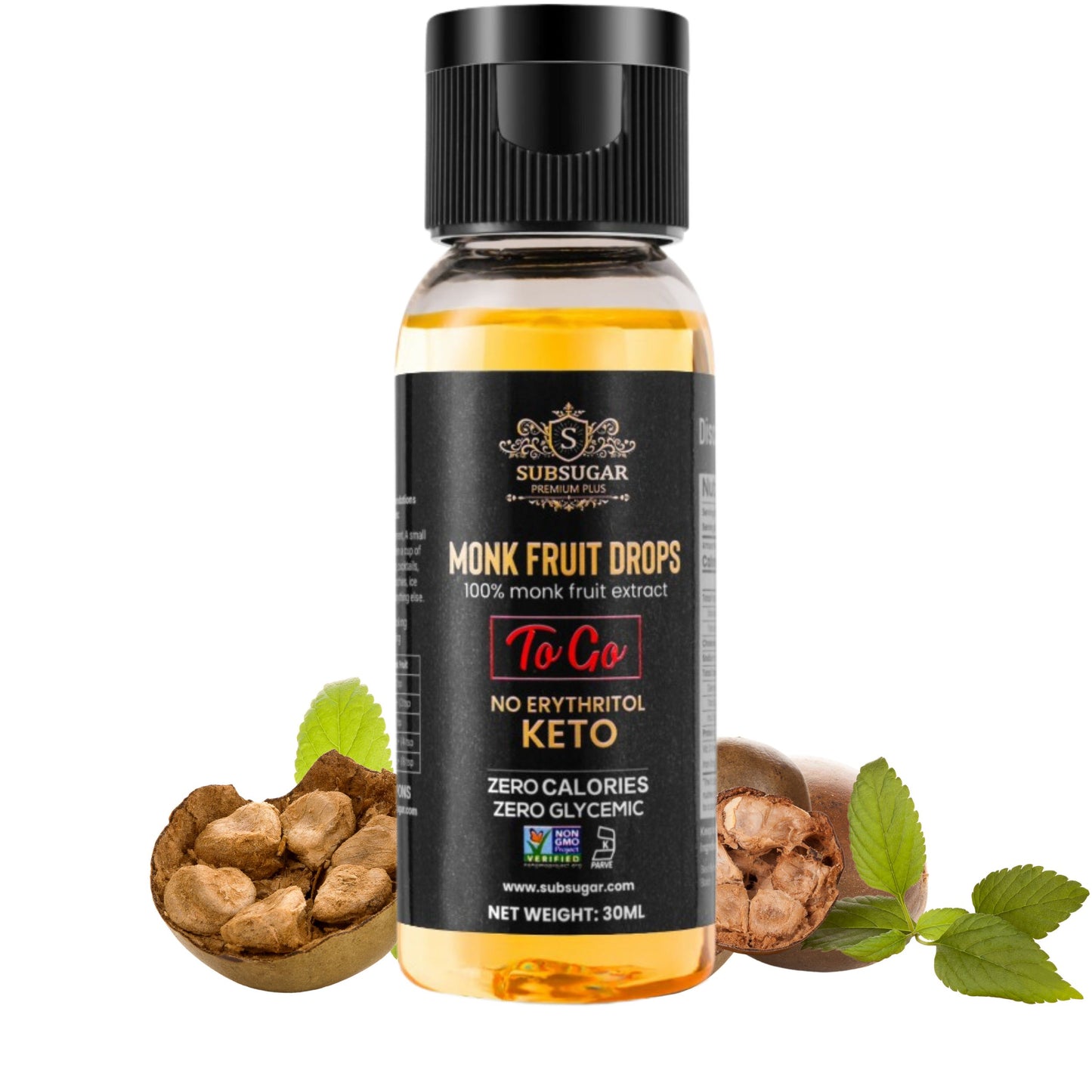 SubSugar Liquid Monk Fruit Sweetener To Go 30ml