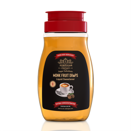 New! SubSugar  Monk Fruit Drops -  Liquid Monk Fruit Sweetener No Erythritol Sugar Alternative Concentrated Syrup Zero Calorie Sugar Free for diabetes & Keto Food Kosher