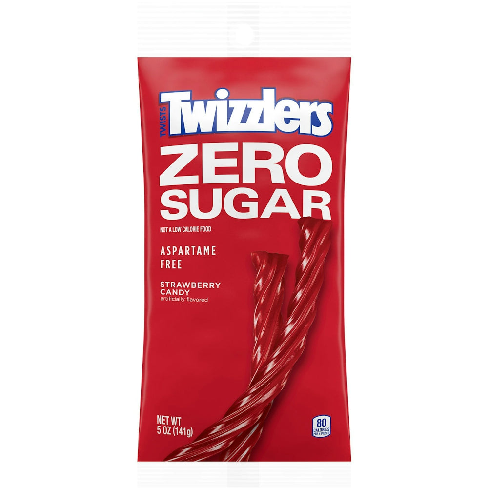 Twizzlers Sugar Free Strawberry Twists, Low Fat Chewy Candy, 5 oz (Pack of 12)