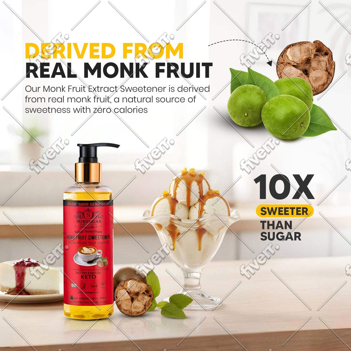 Concentrated Monk Fruit Liquid Pump Bottle - red label