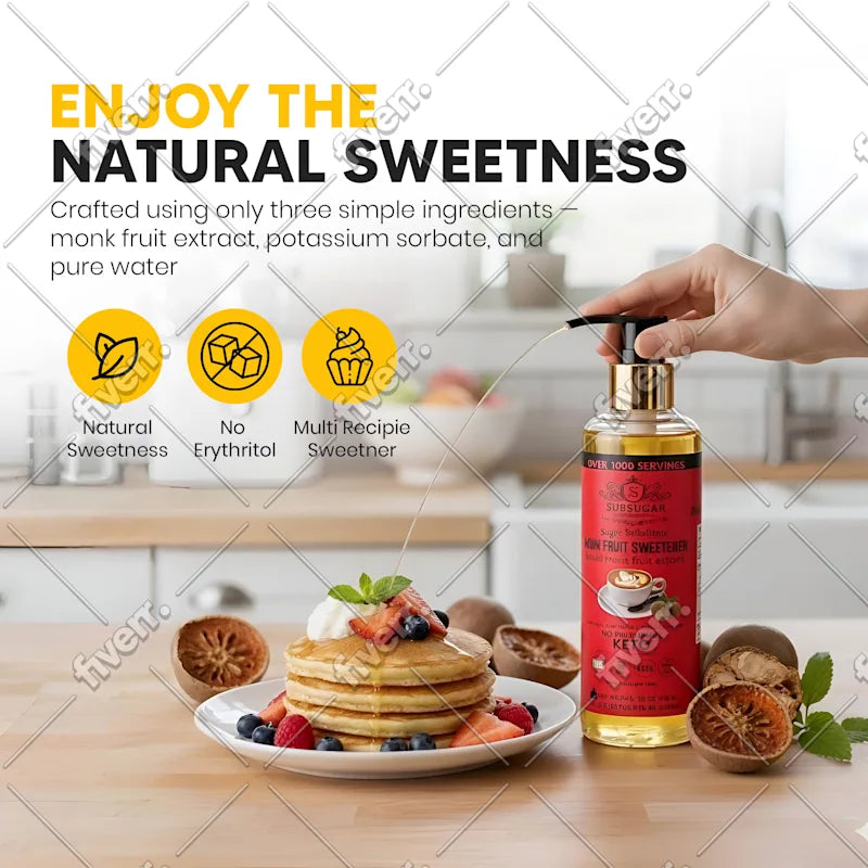 Concentrated Monk Fruit Liquid Pump Bottle - red label