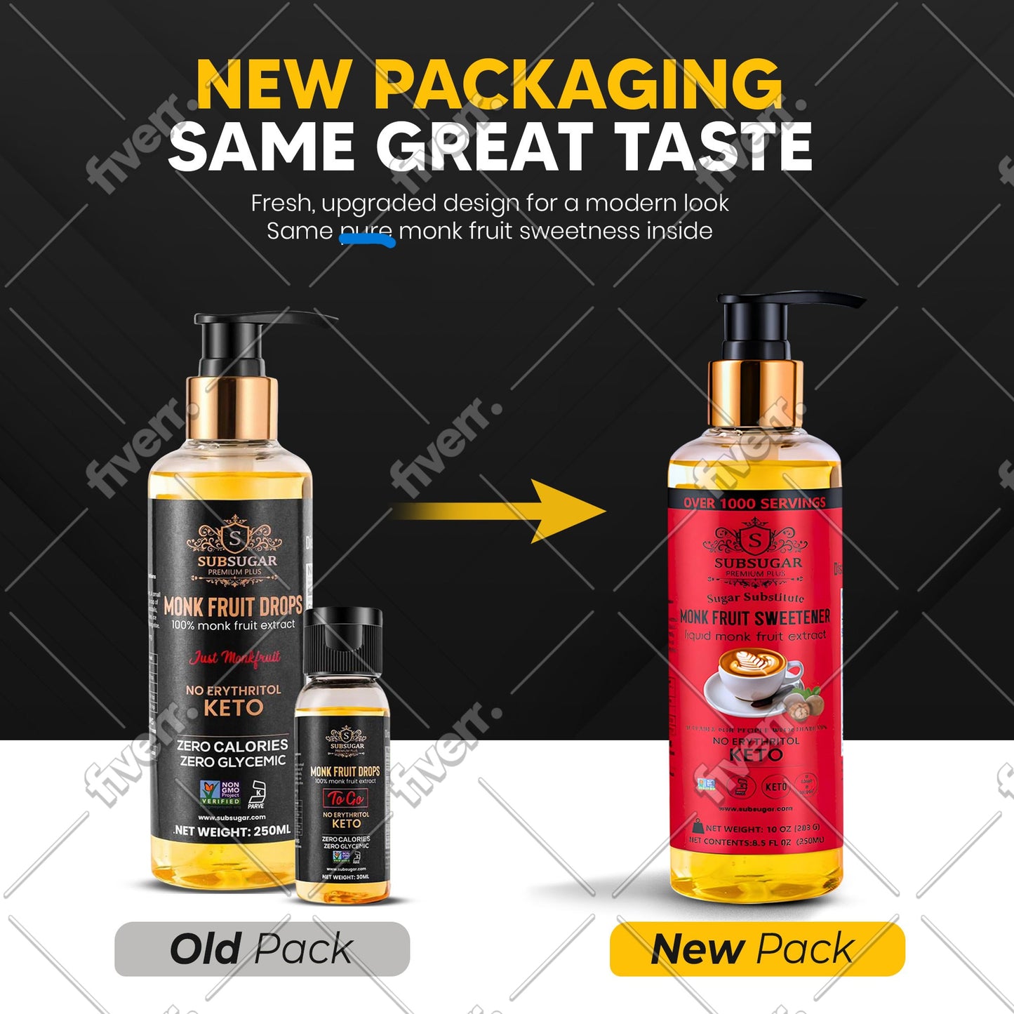 Concentrated Monk Fruit Liquid Pump Bottle - red label