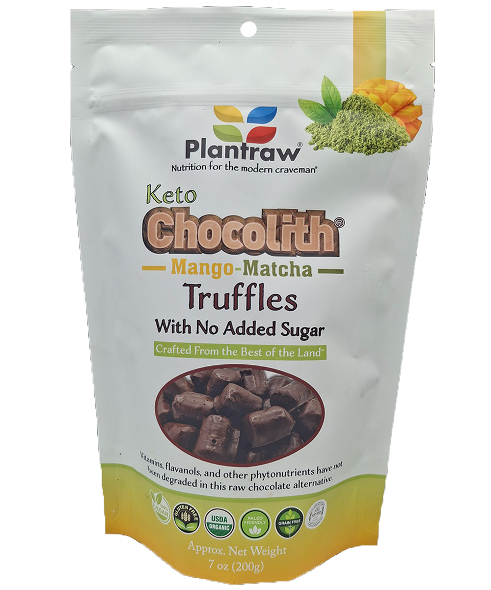 Chocolith® - Mango-Matcha-Keto (7.2oz) - Vegan, Organic, Gluten-Free, 0g Refined Carbs. 3.2g Net Carbs.
