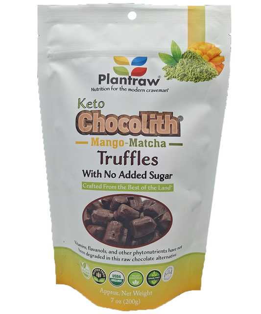 Chocolith® - Mango-Matcha-Keto (7.2oz) - Vegan, Organic, Gluten-Free, 0g Refined Carbs. 3.2g Net Carbs.