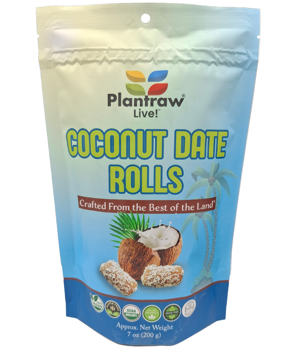 Coconut-Date Rolls - Original (7oz) - 0g refined carbs. Gluten free, Raw, vegan, organic, paleo friendly.