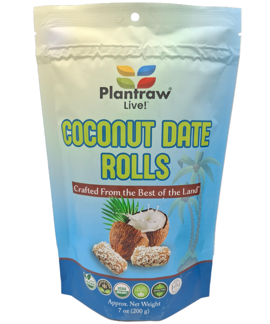 Coconut-Date Rolls - Original (7oz) - 0g refined carbs. Gluten free, Raw, vegan, organic, paleo friendly.