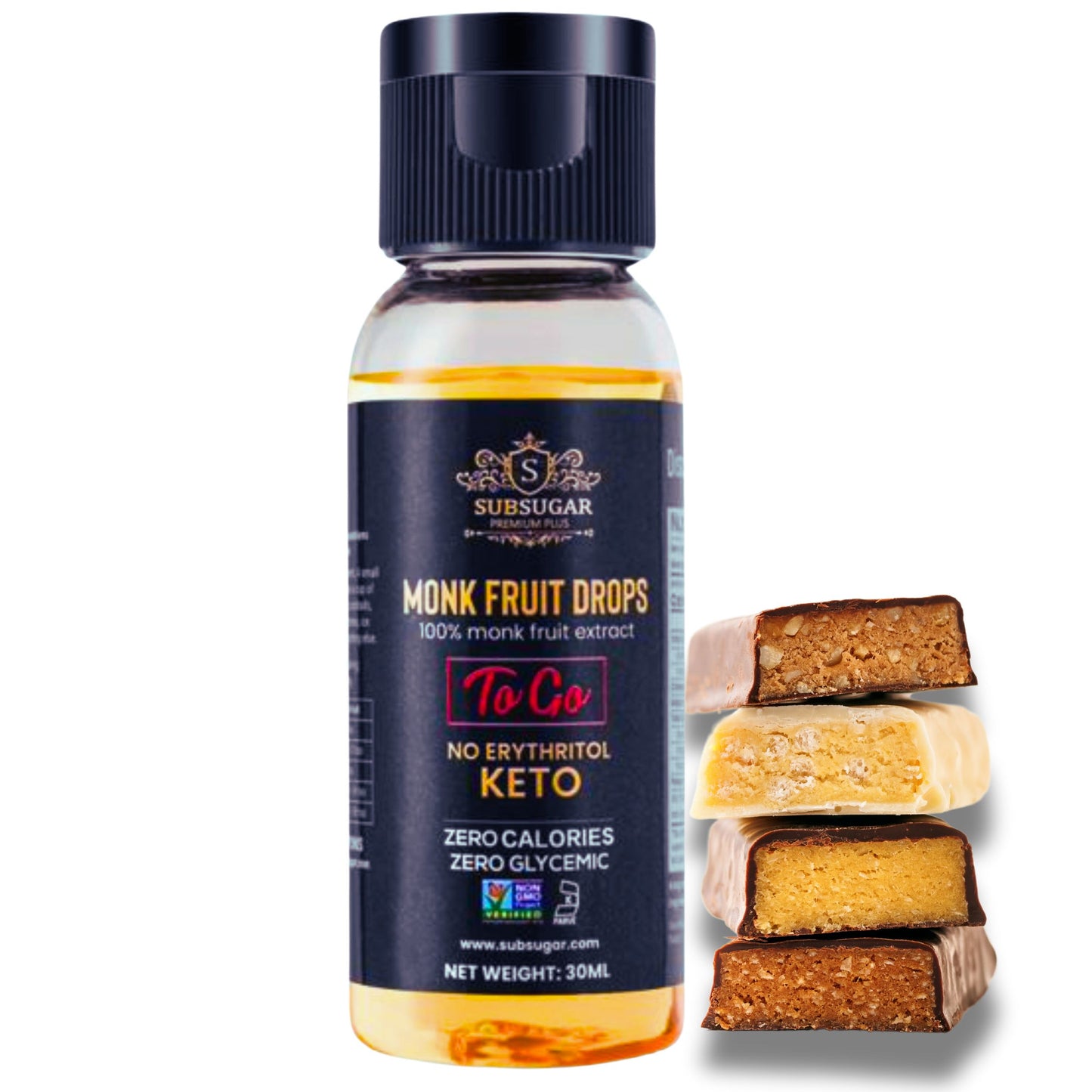 SubSugar Liquid Monk Fruit Sweetener To Go 30ml